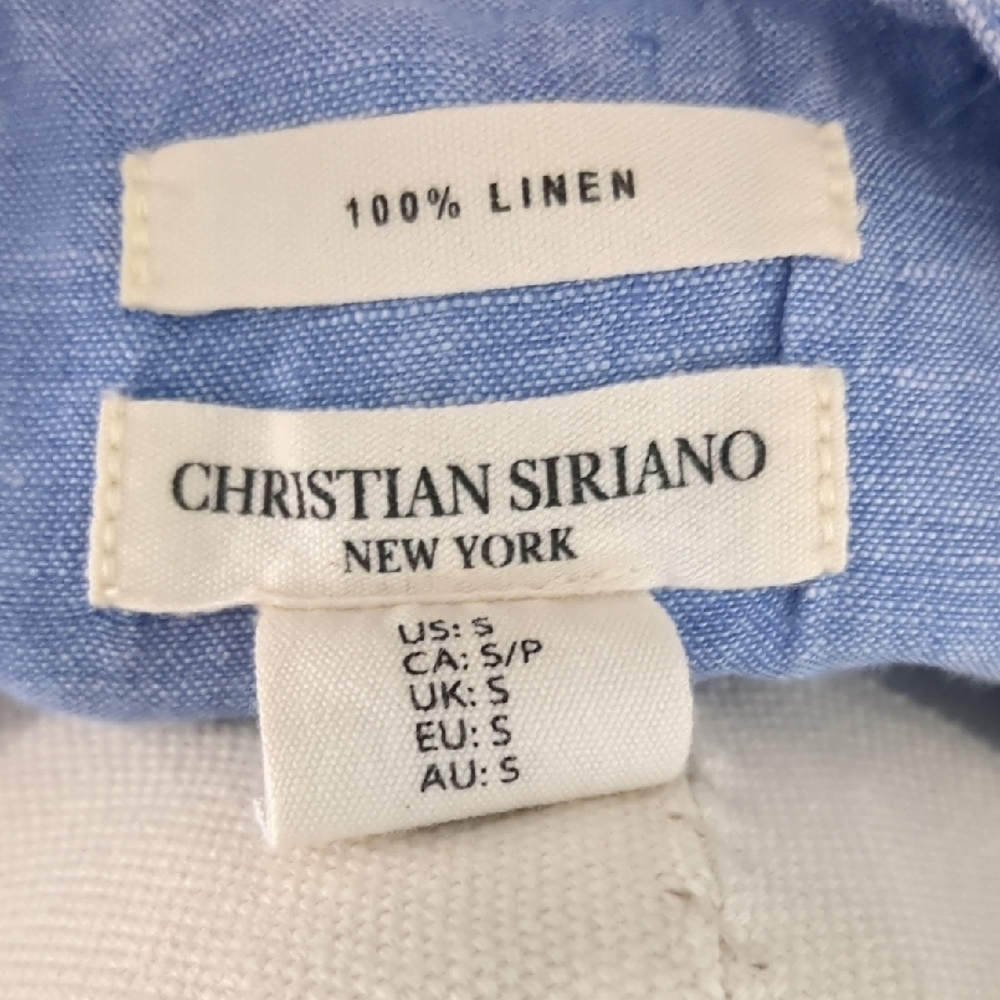 Christian Siriano Sky Blue Sleeveless Button-Down Top - Picture 5 of 5
